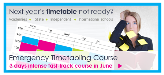 School timetabling consultancy, outsourcing and training 
      by experienced consultants