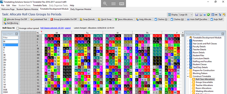 Timetable Construction with 'Timetabling Solutions'