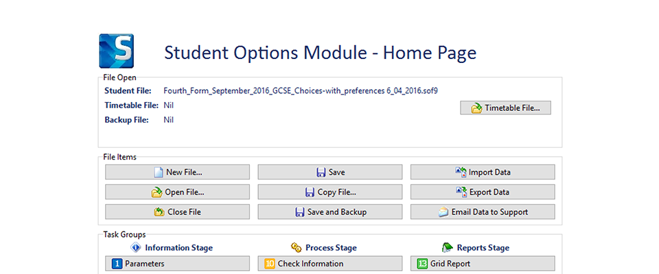 Student Options with 'Timetabling Solutions'