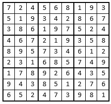 Sudoku puzzle 1 answer